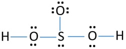 mark lone pairs on atoms in H2SO3